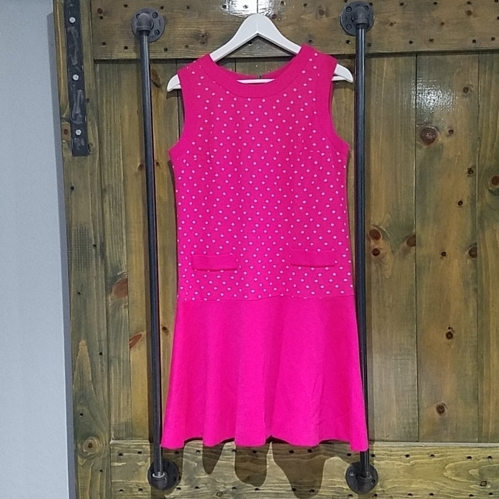VINTAGE PINK WHITE POLK A DOT GO-GO DRESS  ECLECTIC Jonathan Logan Petite